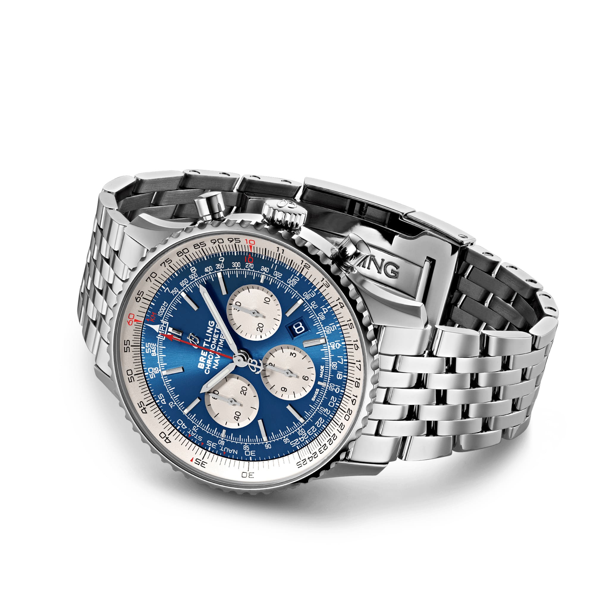 Breitling Breitling Navitimer B01 Chronograph 46 AB0127211C1A1, navitimer швейцария мужские часы на браслете нержавеющая сталь боковой вид