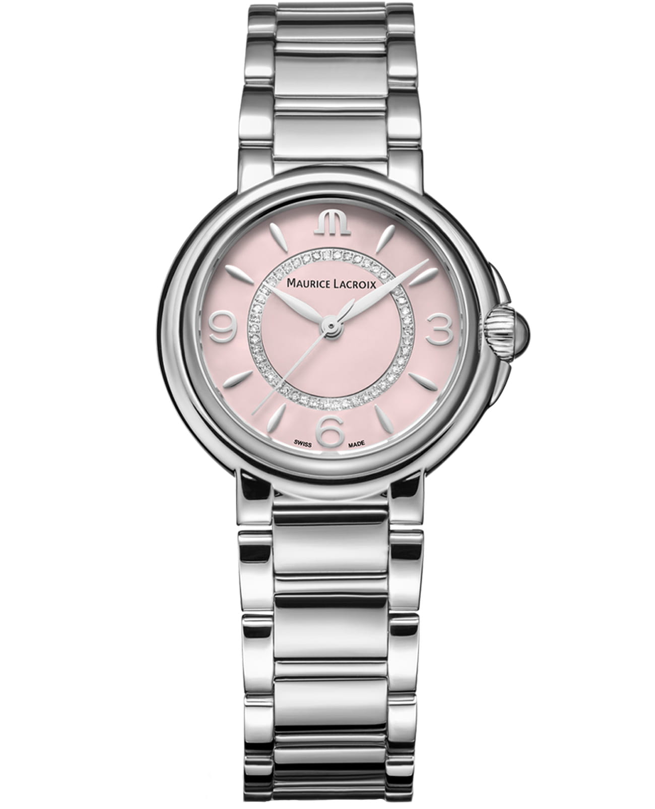 Maurice Lacroix Maurice Lacroix FIABA Colours Edition FA1104-SS002-F20-1  FA1104-SS002-F20-1 кварцевые женские часы розовый циферблат, браслет нержавеющая сталь — вид спереди