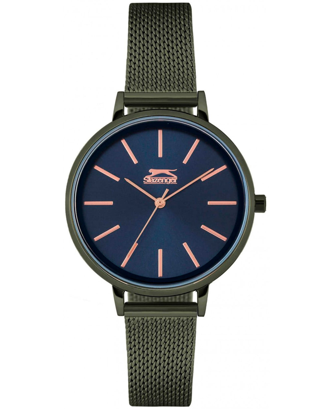 Slazenger Slazenger SL.09.6231.3.02  SL.09.6231.3.02 кварцевые женские часы синий циферблат, браслет суперметалл с ip покрытием — вид спереди