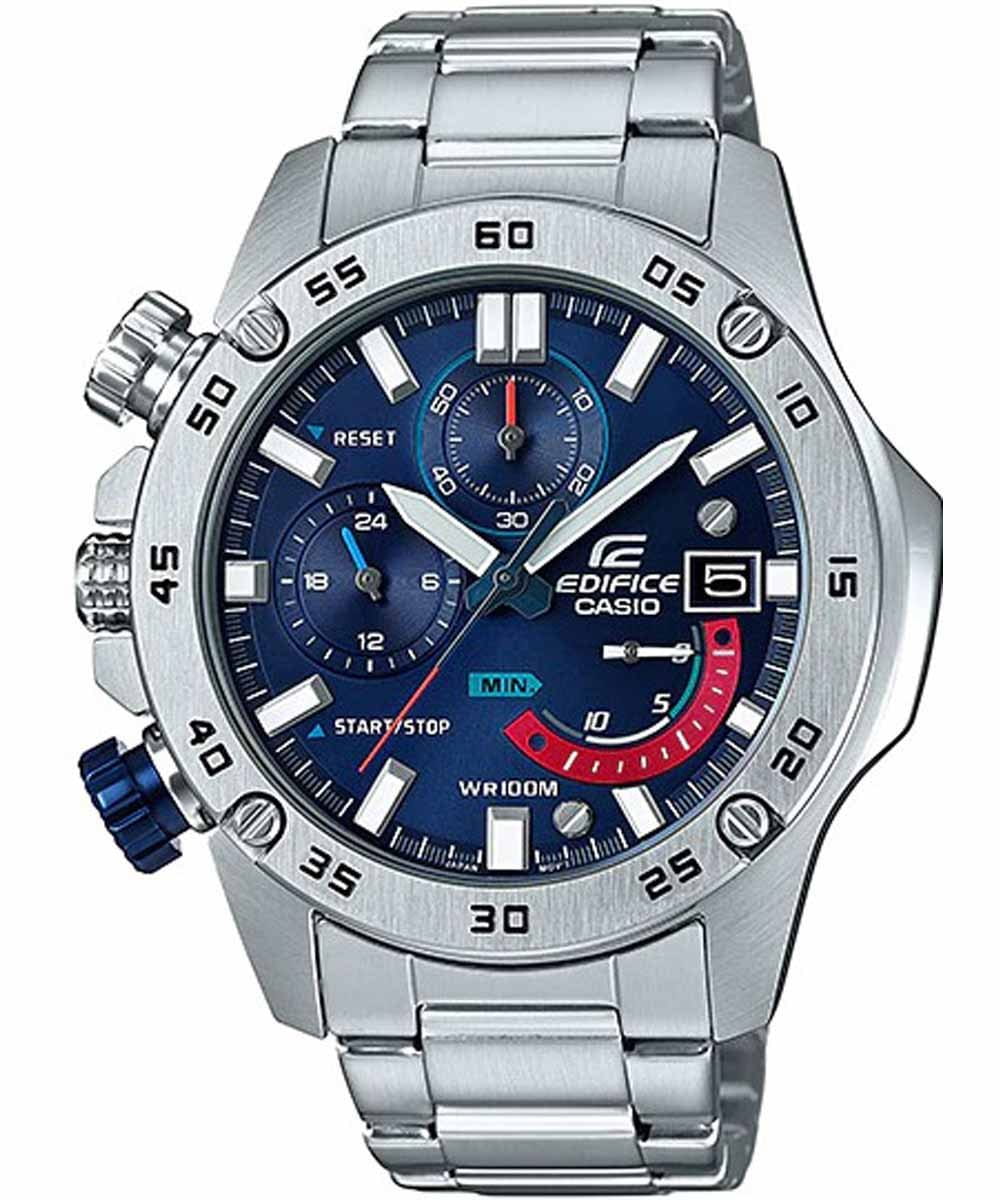 Casio Casio Edifice EFR-558D-2A EFR EFR-558D-2A кварцевые мужские часы синий циферблат, браслет нержавеющая сталь — вид спереди