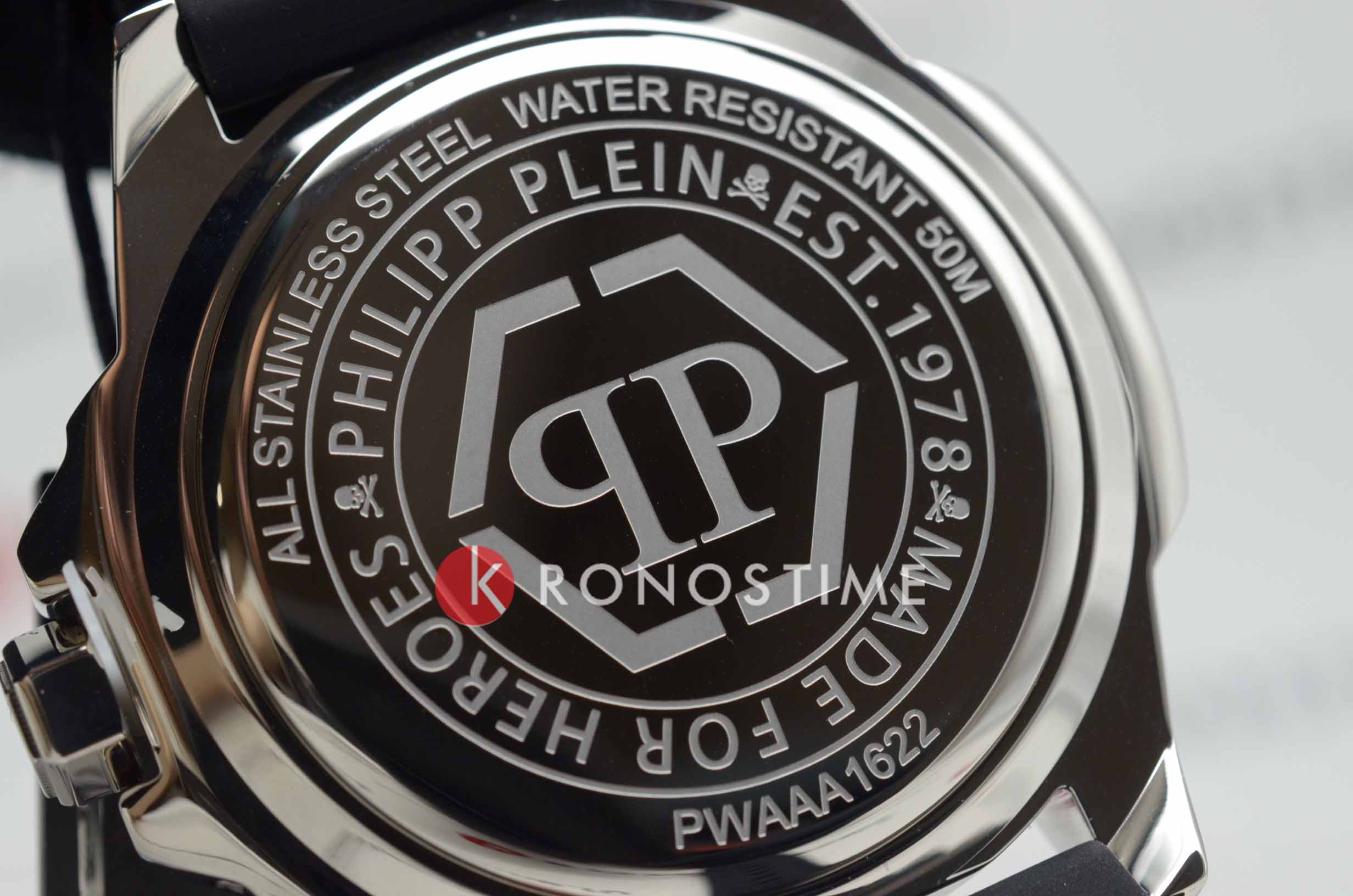 Philipp Plein Philipp Plein The Skull Carbon Fiber PWAAA1622  - задняя крышка металл сталь корпуса, германия часы