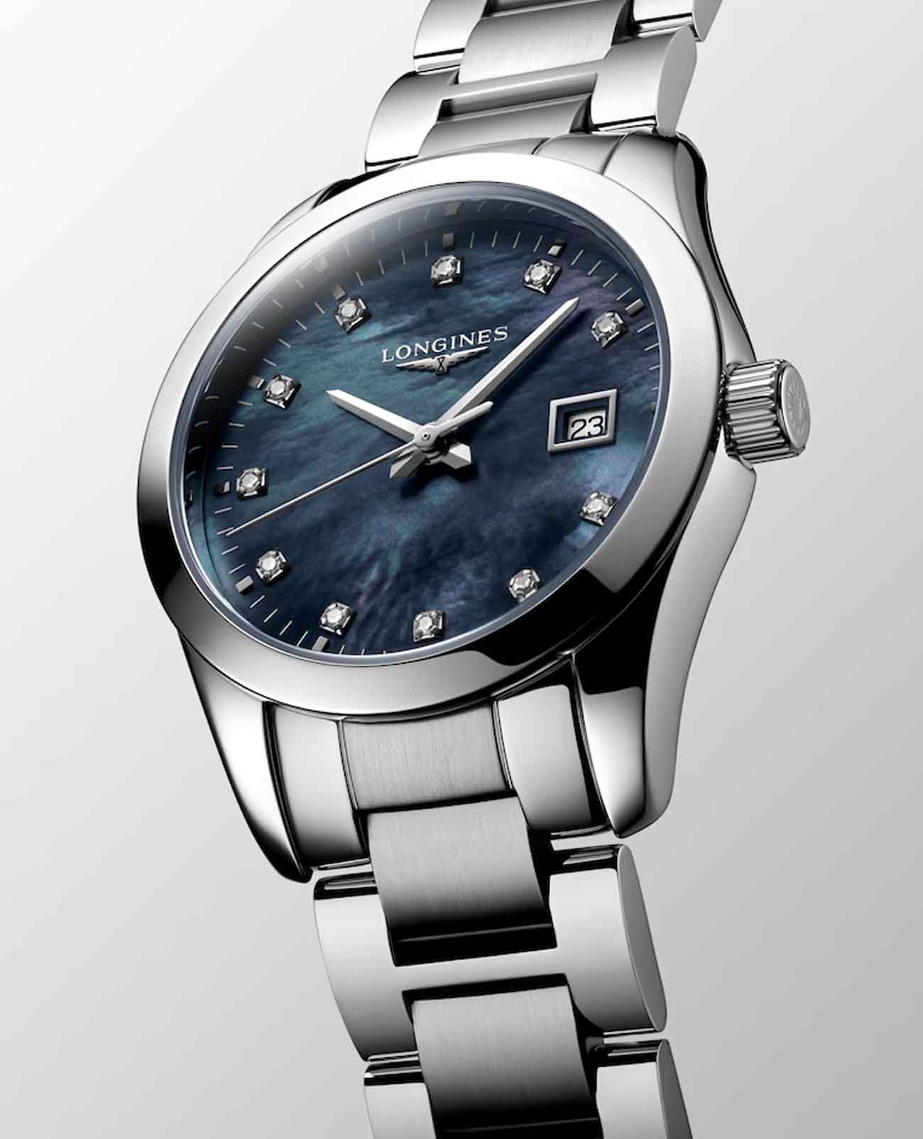 Longines Longines Conquest Classic L2.286.4.88.6, conquest classic швейцария женские часы на браслете нержавеющая сталь боковой вид