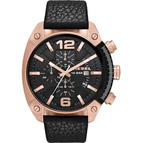 Diesel Diesel MS9 Chrono DZ4297  DZ4297 кварцевые мужские часы черный циферблат, браслет кожаный — вид спереди