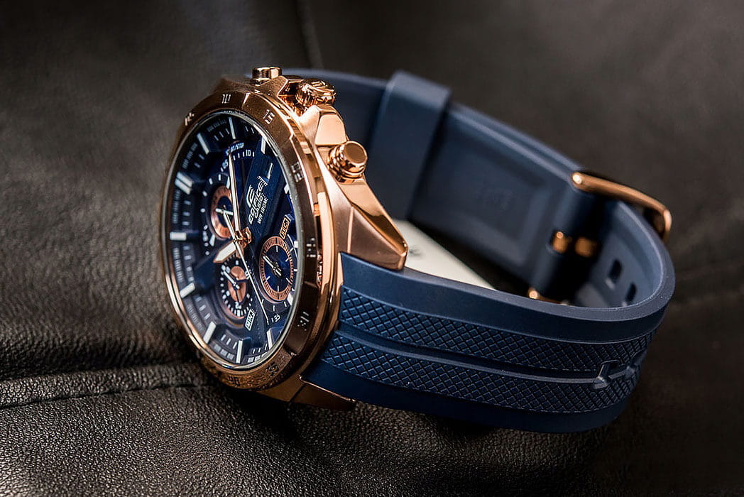 Casio Casio Edifice EFR-556PC-2A, edifice япония мужские часы на браслете полимер боковой вид