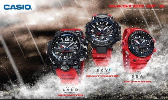 Оригинальные часы Casio Casio G-Shock GPW-1000RD-4A электронные калибр механизма  общий вид