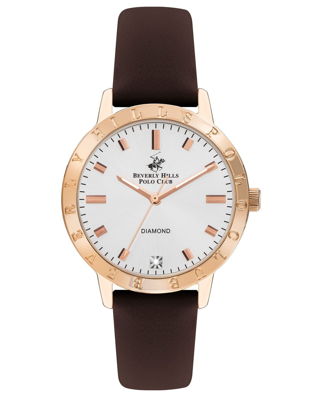 Beverly Hills Polo Club Beverly Hills Polo Club BP3387C.422  BP3387C.422 кварцевые женские часы серебристый циферблат, браслет кожаный — вид спереди