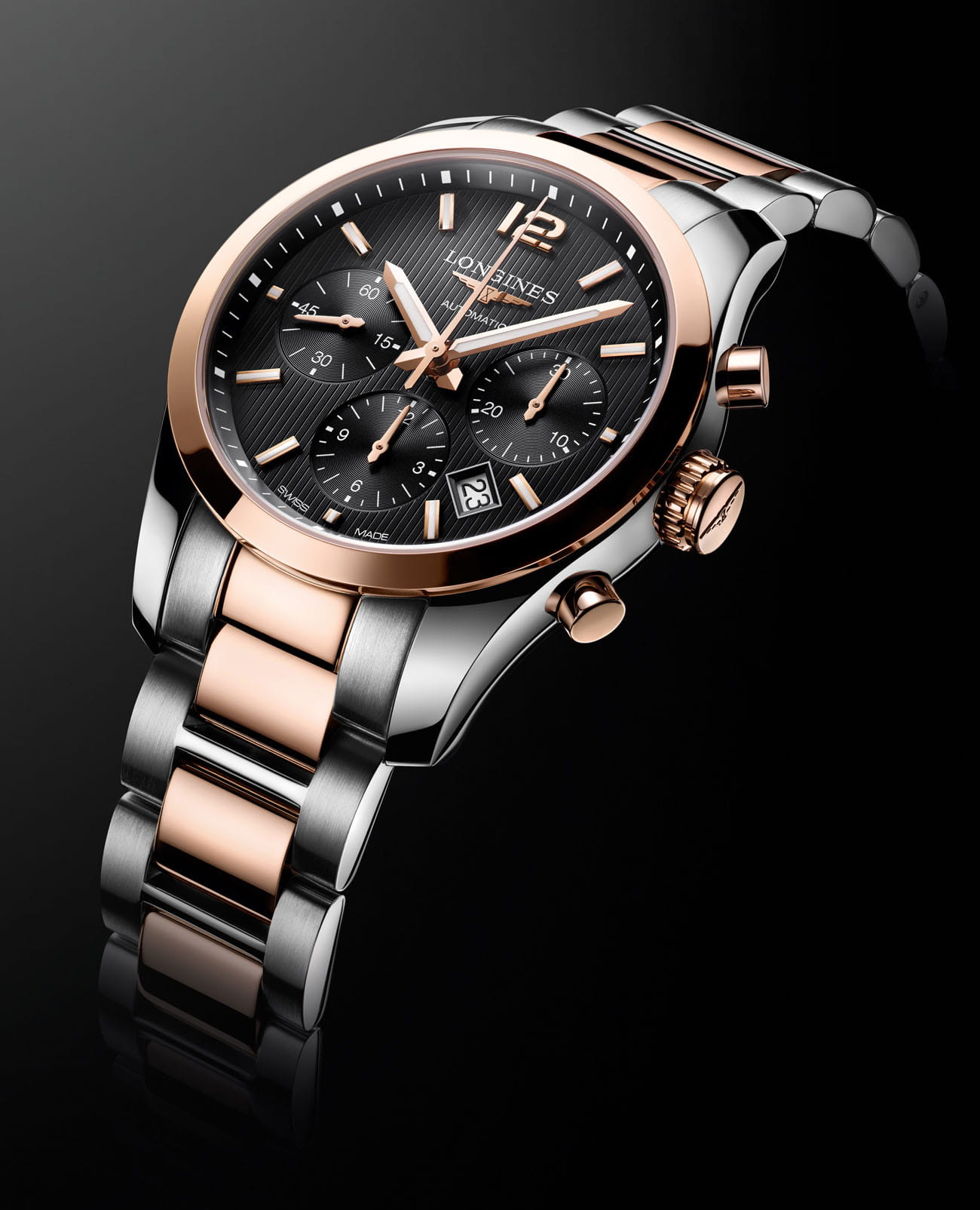 Оригинальные часы Longines Longines Conquest Collection L2.786.5.56.7 механические калибр механизма l688 (на основе eta a08.l01) общий вид