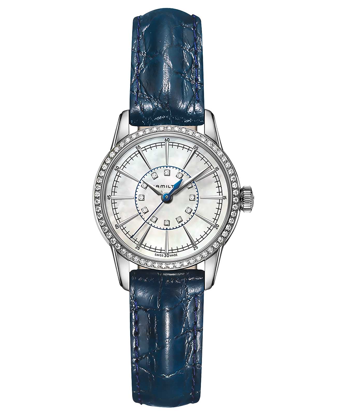 Hamilton Hamilton American Classic RailRoad Lady Quartz H40391691  H40391691 кварцевые женские часы перламутровый циферблат, браслет кожаный — вид спереди