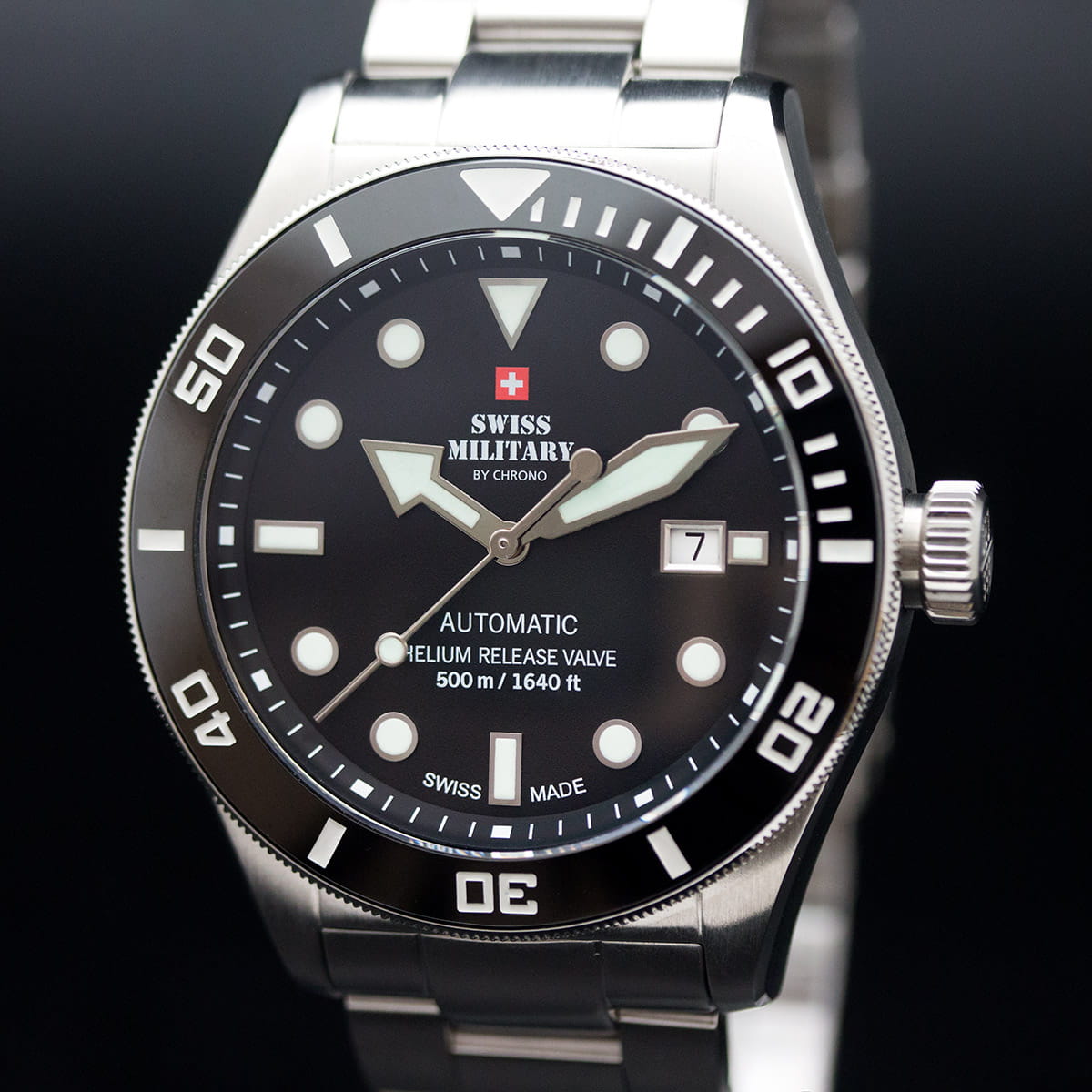 Оригинальные часы Swiss Military by Chrono Swiss Military by Chrono Diver SMA34075.01 механические калибр механизма ronda 150 общий вид