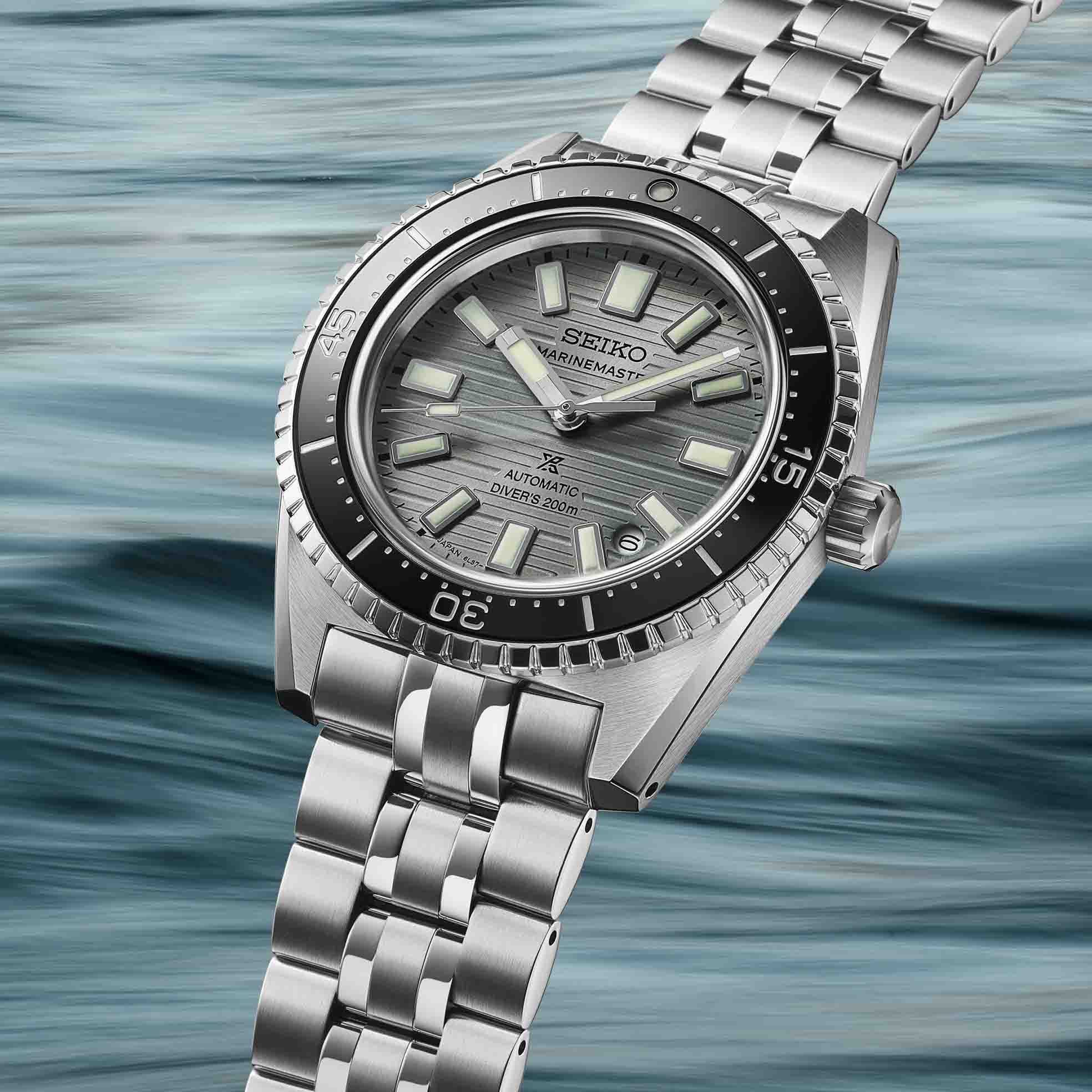 Seiko Seiko Prospex Marinemaster SJE117 мужские часы зеленый циферблат на запястье