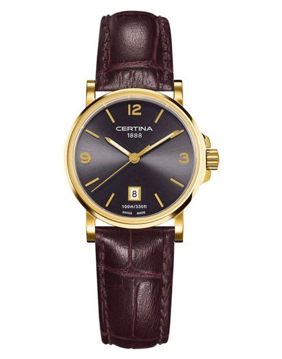 Certina Certina C017.210.36.087.00  C0172103608700 кварцевые женские часы коричневый циферблат, браслет кожаный — вид спереди