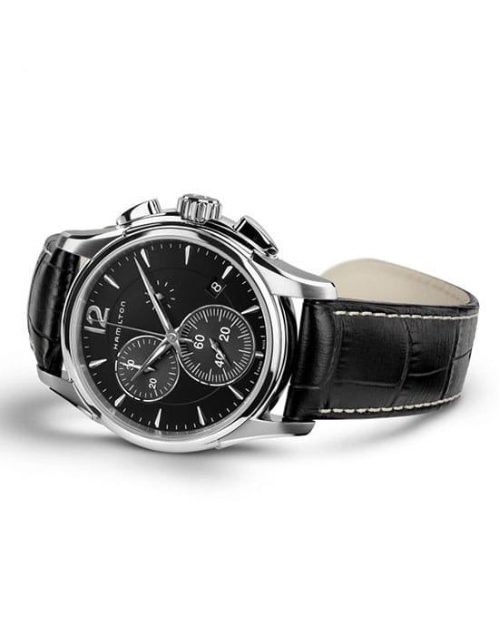 Hamilton Hamilton Jazzmaster Chrono Quartz H32612731 кварцевые мужские часы часы крупный план черный циферблата