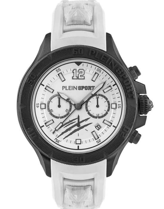 Plein Sport Plein Sport PS6BA0224  PS6BA0224 кварцевые мужские часы белый циферблат, браслет силикон — вид спереди