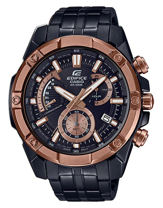 Casio Casio Edifice EFR-559DC-1B EFR EFR-559DC-1B кварцевые мужские часы  циферблат, браслет нержавеющая сталь — вид спереди