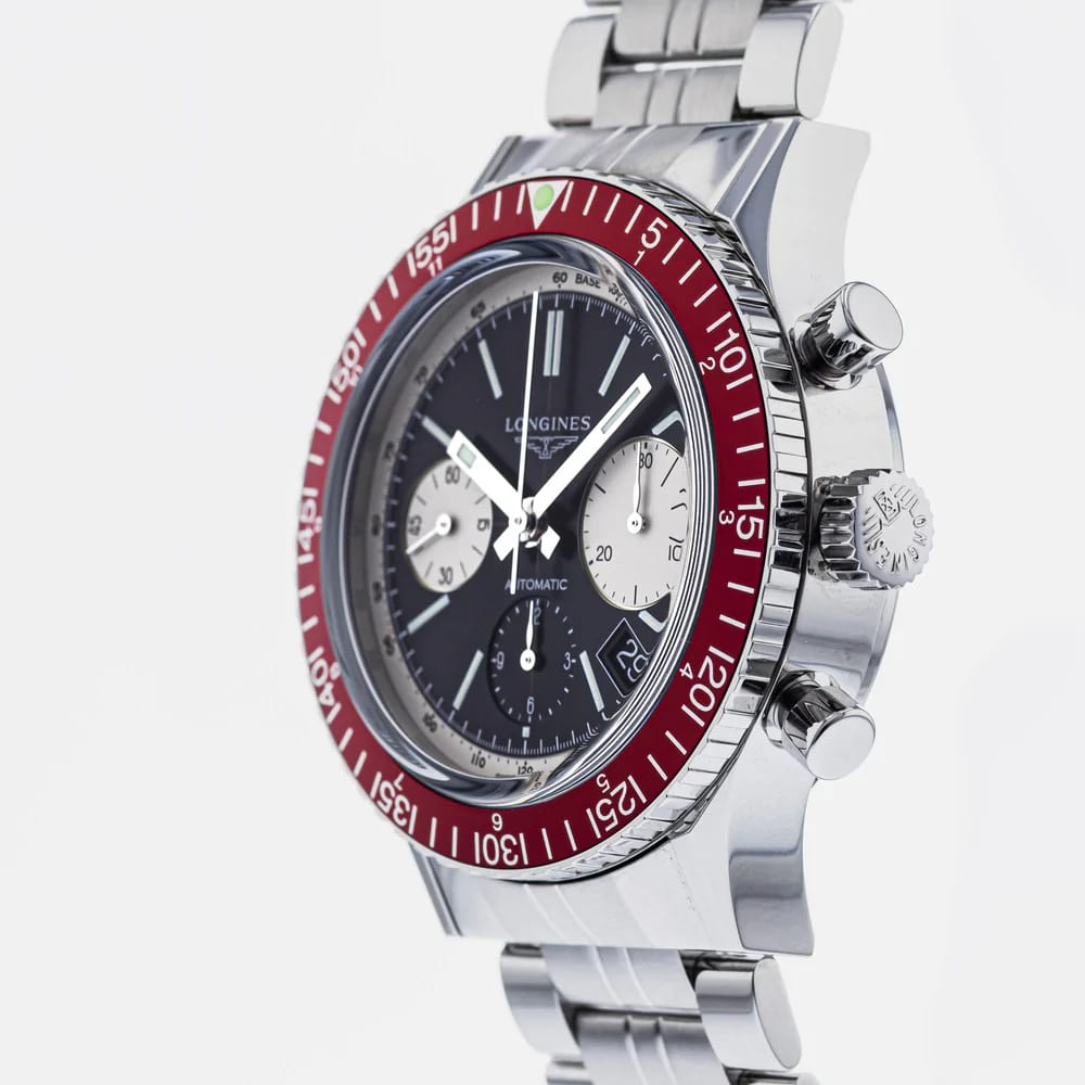 Longines Longines Heritage Diver L2.808.4.52.6, heritage швейцария мужские часы на браслете нержавеющая сталь боковой вид