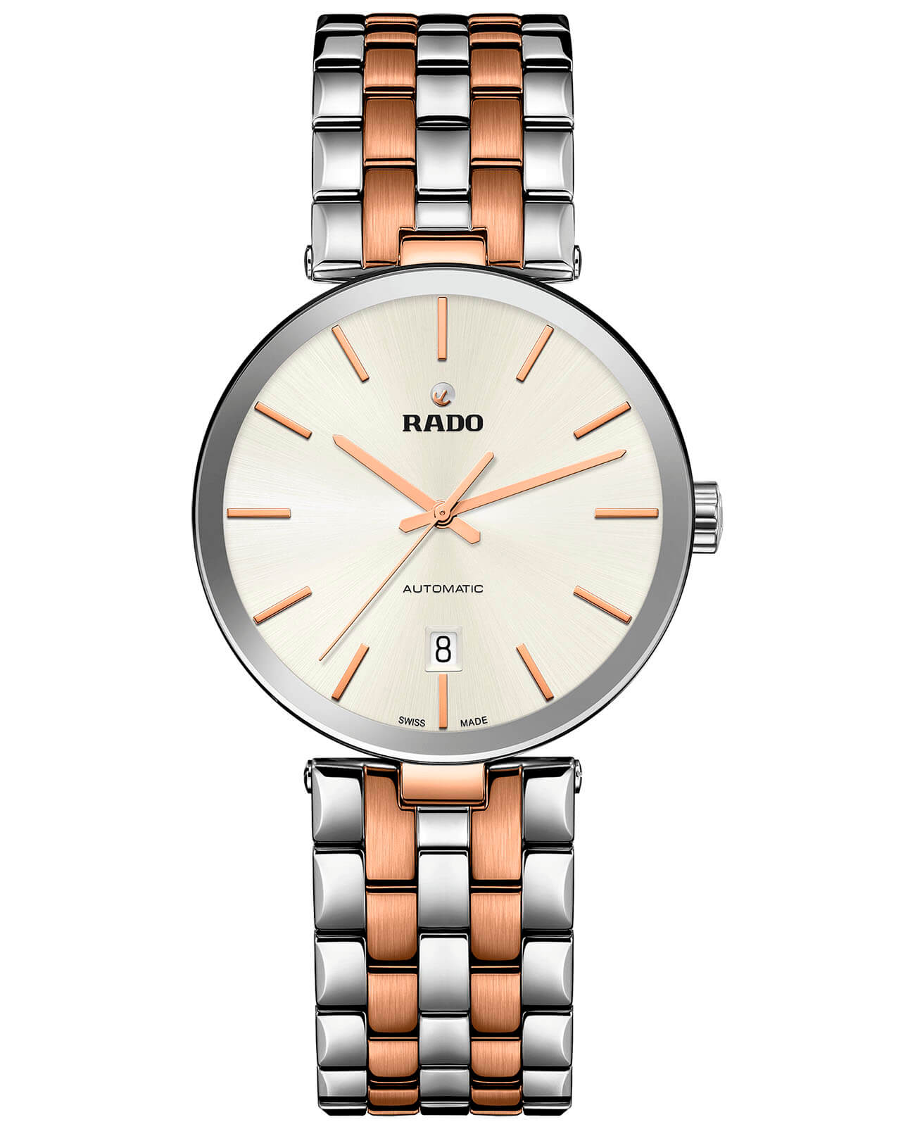 Rado Rado Florence Automatic R48901103 Automatic R48901103 механические мужские часы серебристый циферблат, браслет сталь c pvd покрытием — вид спереди
