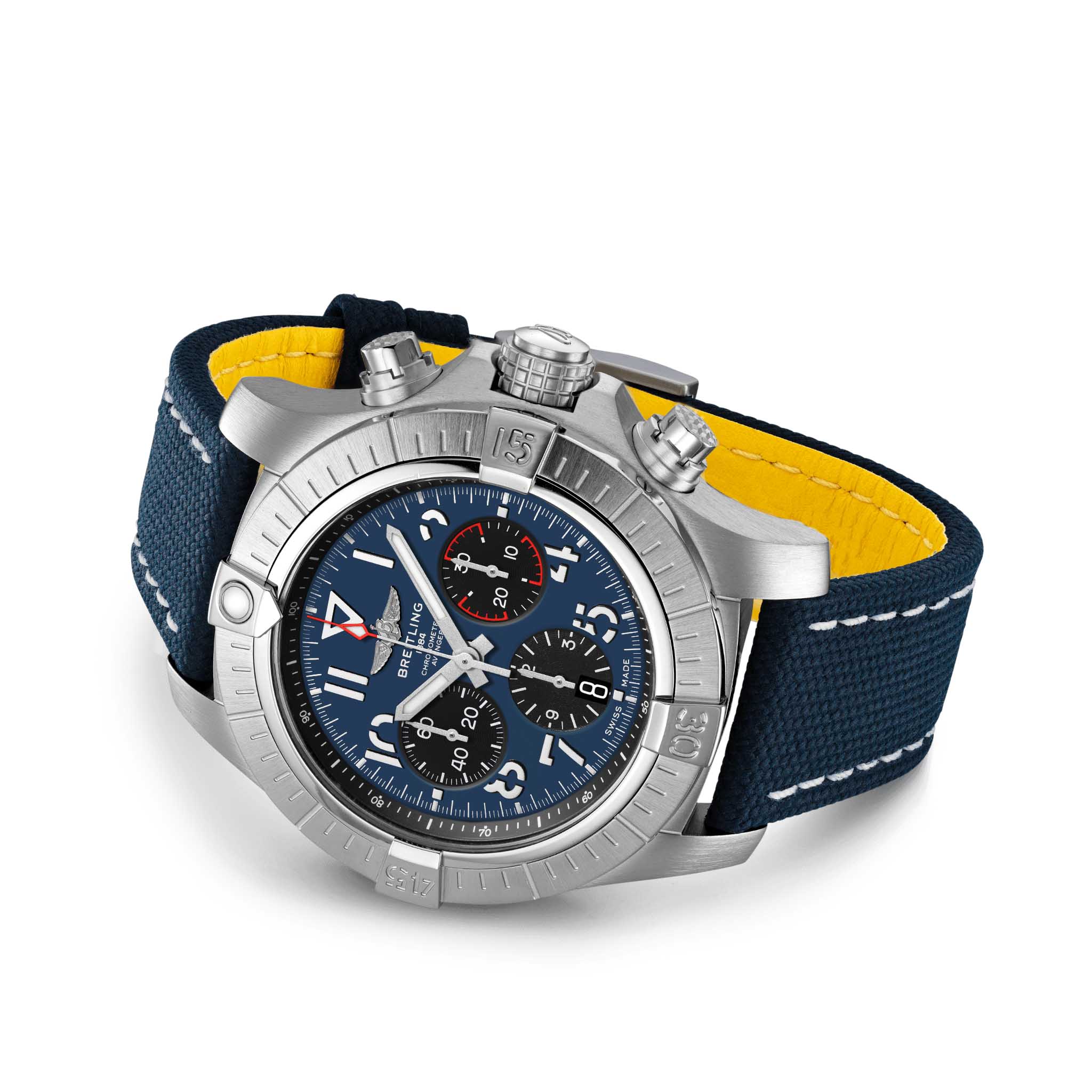 Breitling Breitling Avenger B01 Chronograph 45 AB01821A1C1X2, avenger швейцария мужские часы на браслете кожаный боковой вид