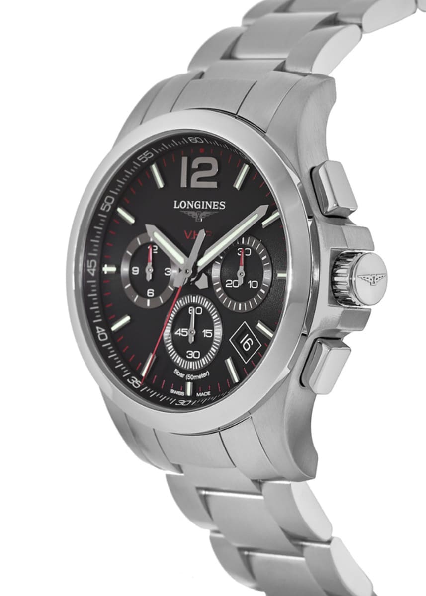 Longines Longines Conquest V.H.P. L3.727.4.56.6 , наручные мужские часы фото под углом