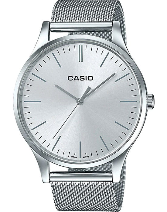 Casio Casio Collection LTP-E140D-7A Retro LTP-E140D-7A кварцевые женские часы серый циферблат, браслет нержавеющая сталь — вид спереди