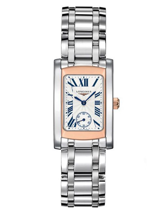 Longines Longines DolceVita L5.155.5.71.6  L51555716 кварцевые женские часы белый циферблат, браслет нержавеющая сталь — вид спереди