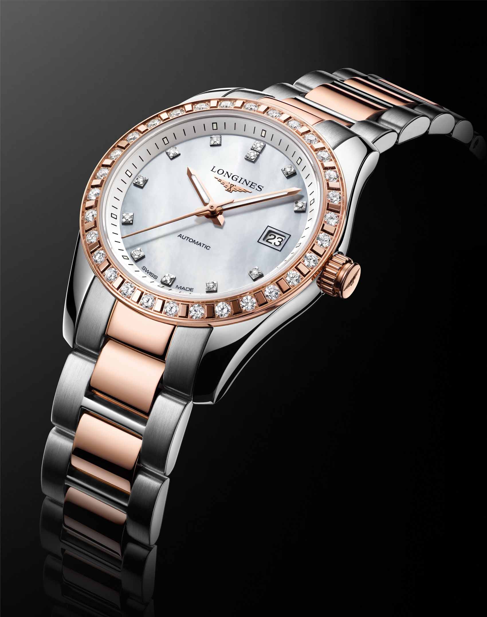 Longines Longines Conquest Classic L2.285.5.88.7 , наручные женские часы фото под углом