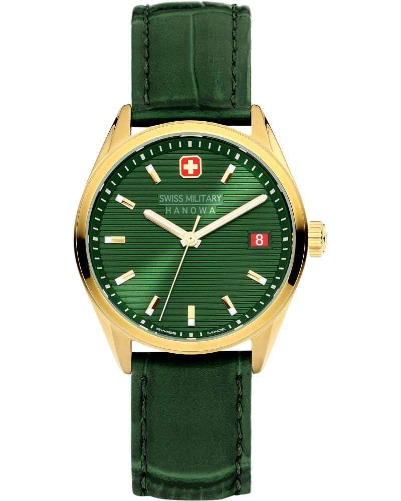 Swiss Military Hanowa Swiss Military Hanowa Roadrunner SMWGH2200112-SET кварцевые мужские часы часы крупный план зеленый циферблата