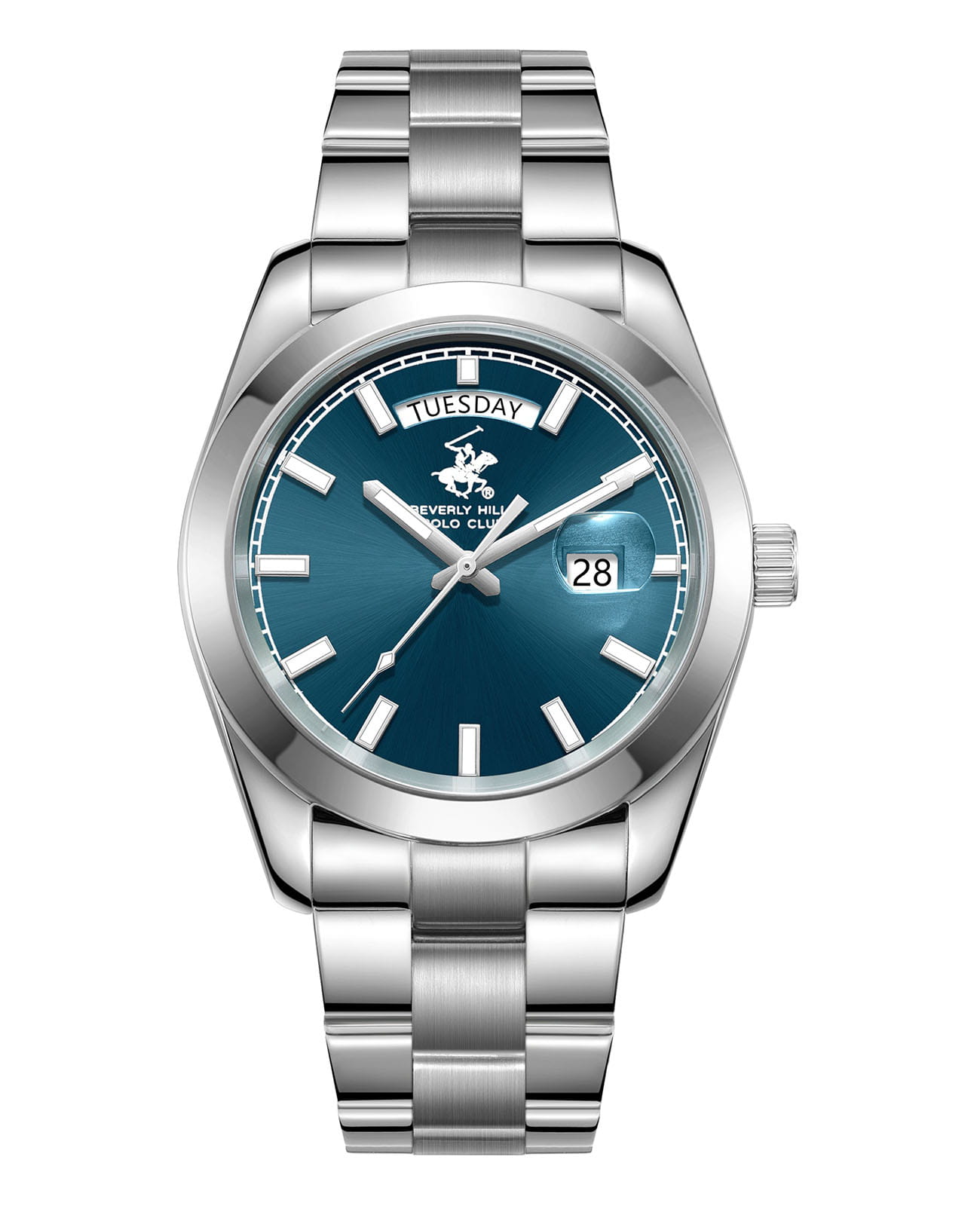 Beverly Hills Polo Club Beverly Hills Polo Club BP3790X.370  BP3790X.370 кварцевые мужские часы синий циферблат, браслет нержавеющая сталь — вид спереди