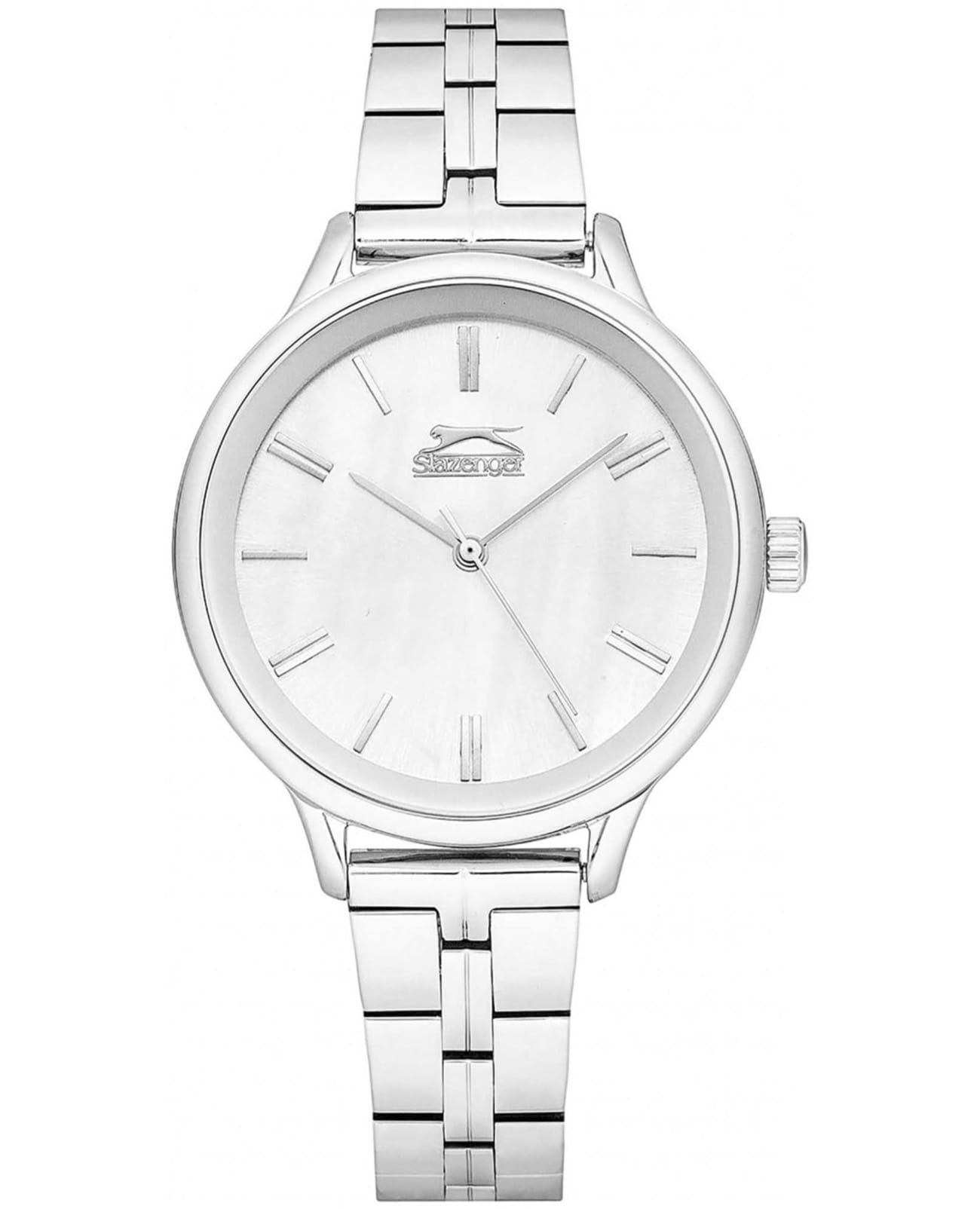 Slazenger Slazenger SL.09.6234.3.04  SL.09.6234.3.04 кварцевые женские часы серебристый циферблат, браслет суперметалл — вид спереди