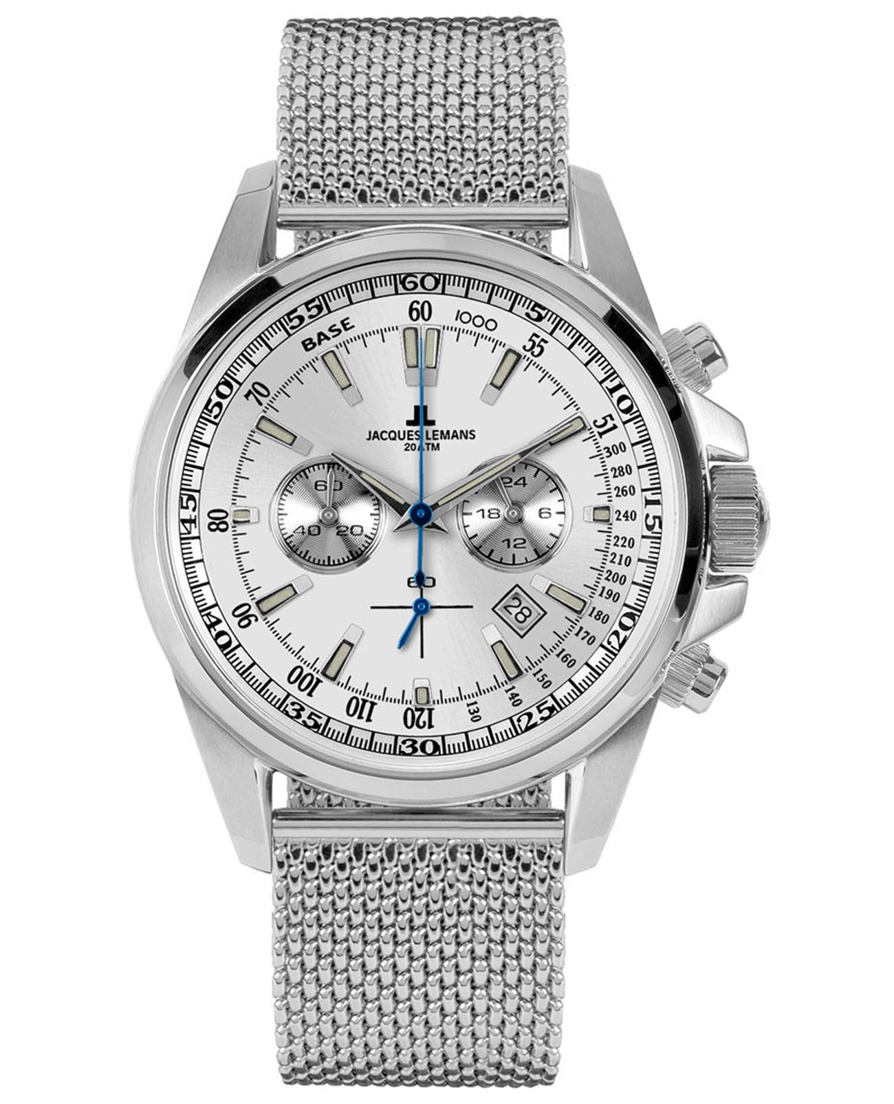 Jacques Lemans Jacques Lemans Liverpool 1-1117BS  1-1117BS кварцевые мужские часы серебристый циферблат, браслет нержавеющая сталь — вид спереди