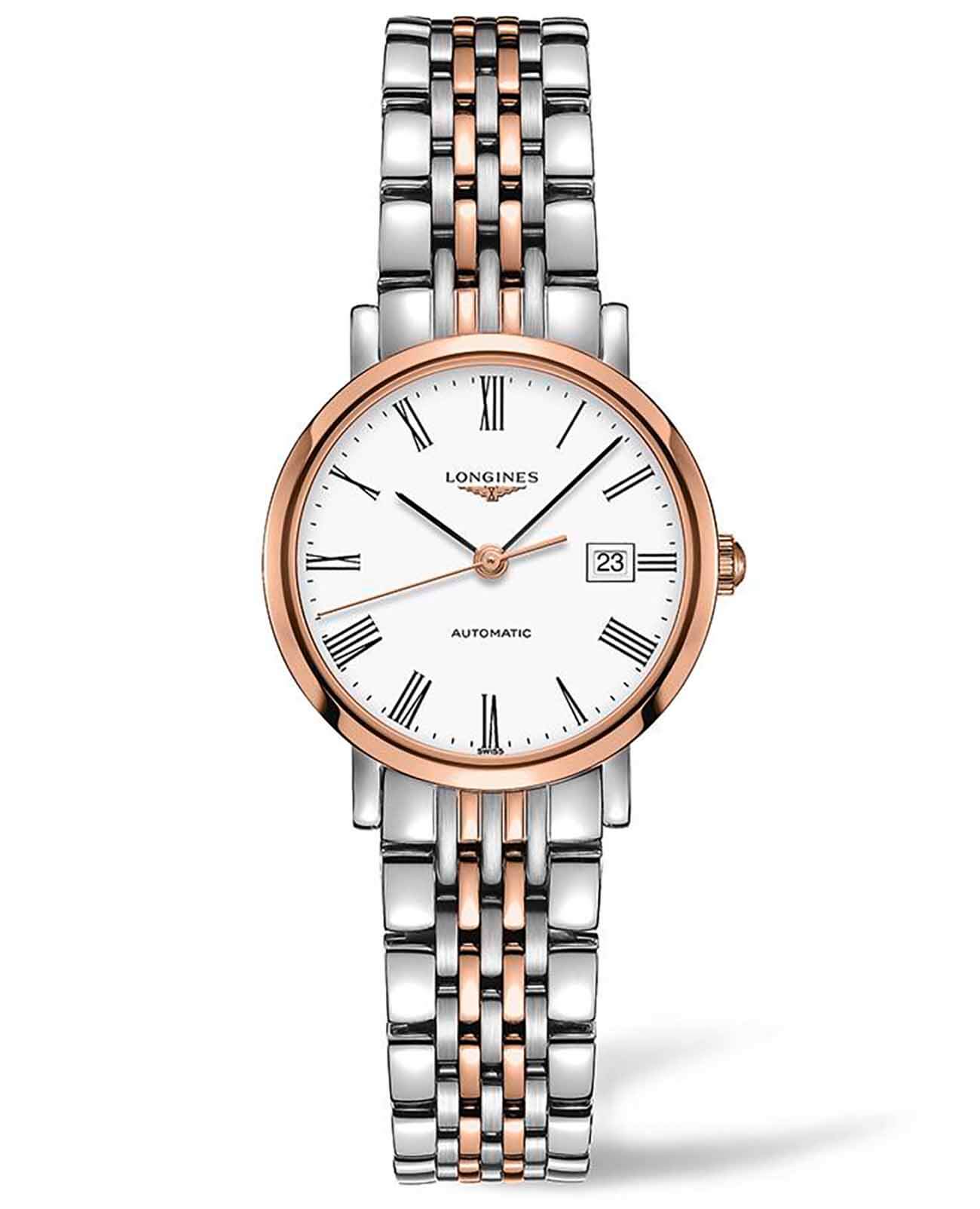 Longines Longines Elegant Collection L4.310.5.11.7  L43105117 механические женские часы белый циферблат, браслет нержавеющая сталь — вид спереди