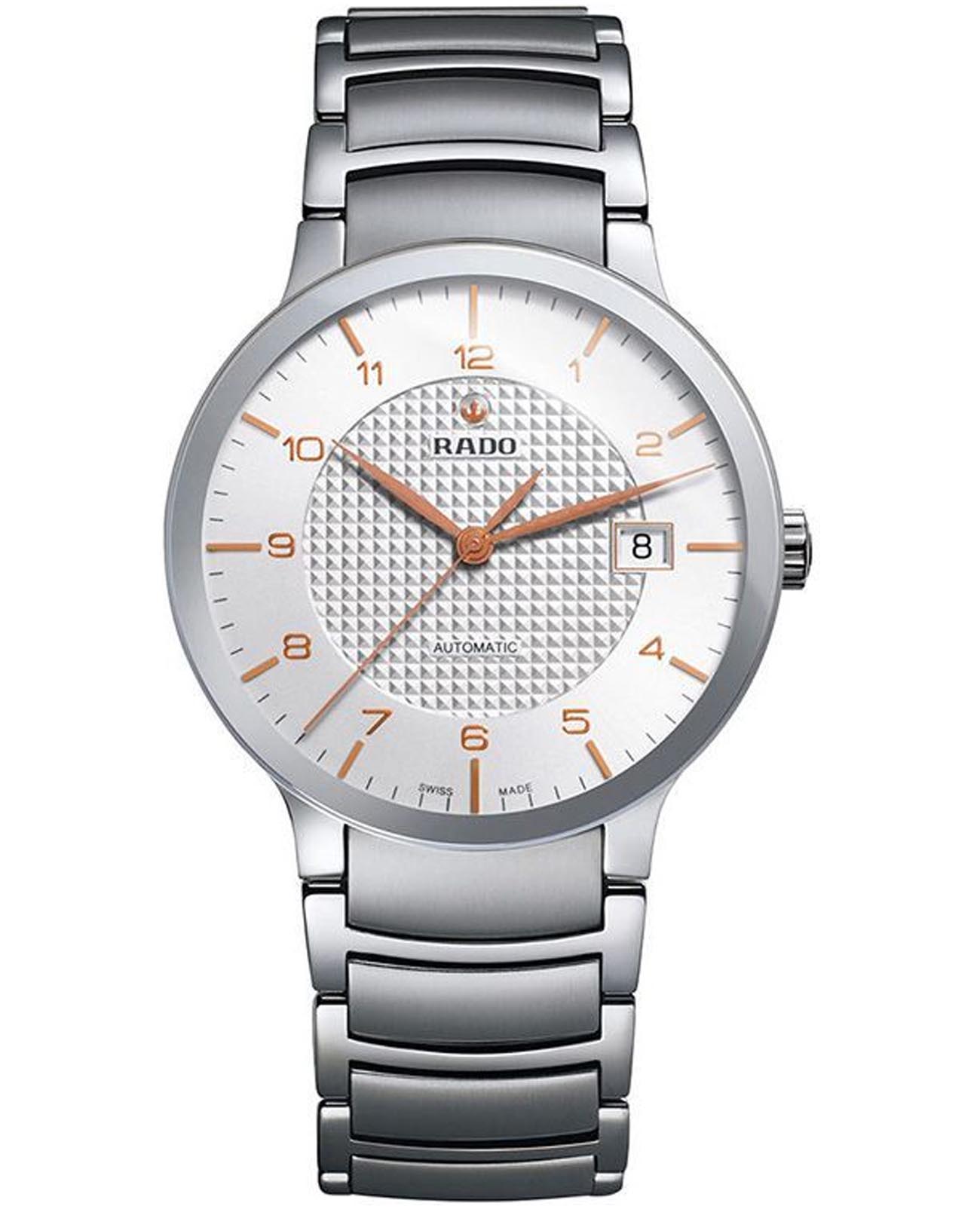 Rado Rado Centrix R30939143  R30939143 кварцевые мужские часы белый циферблат, браслет нержавеющая сталь — вид спереди