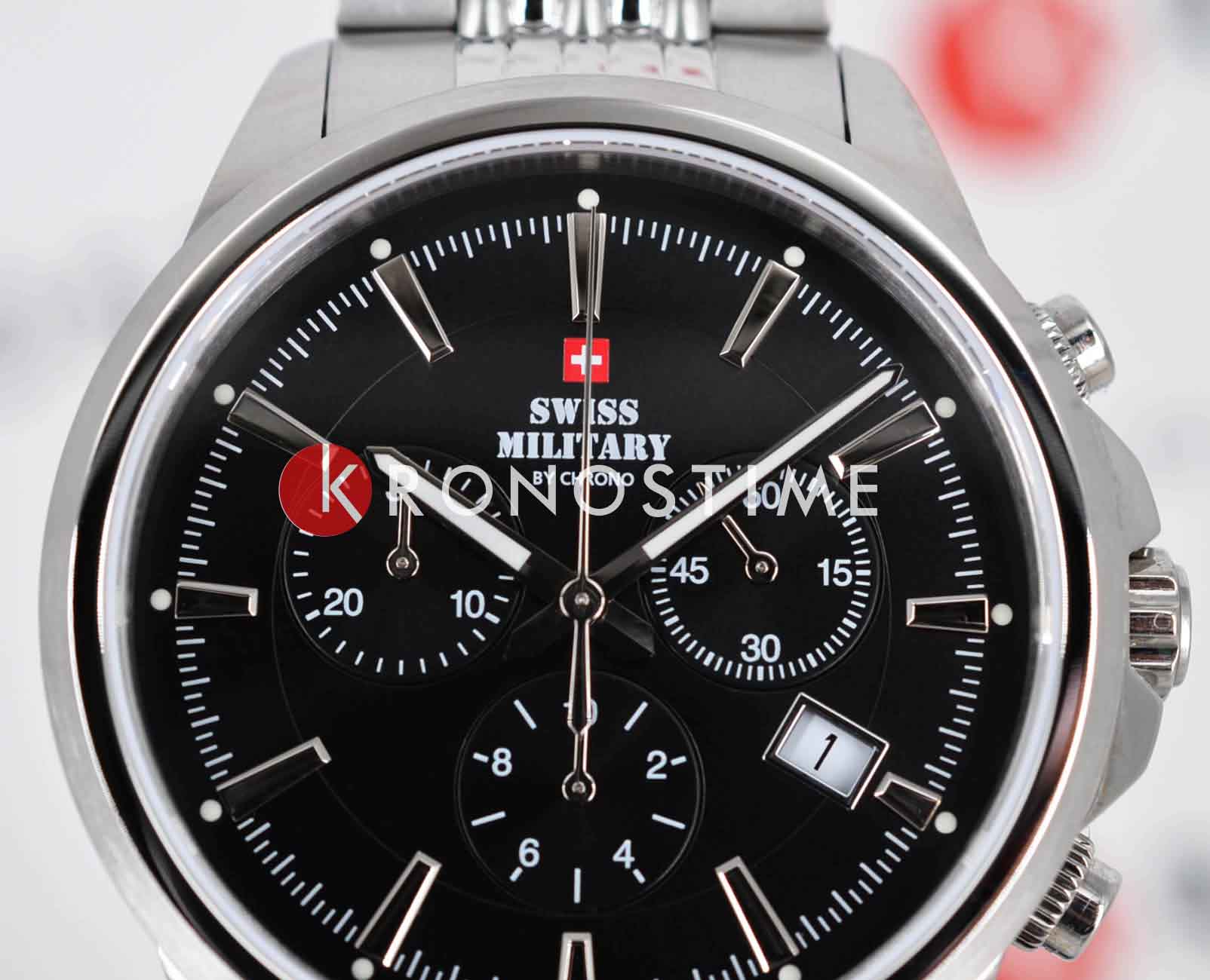 Swiss Military by Chrono Swiss Military by Chrono Sports Chronograph SM34107.01 мужские часы черный циферблат на запястье