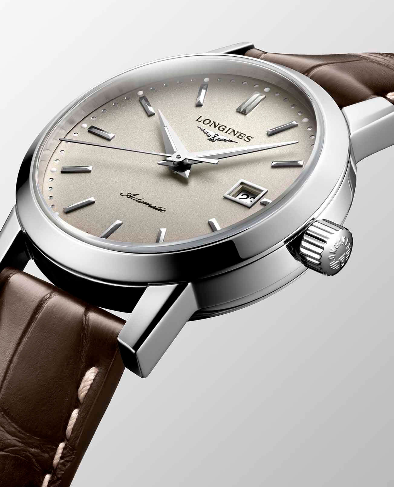 Оригинальные часы Longines Longines 1832 L4.325.4.92.2 механические калибр механизма l592 общий вид