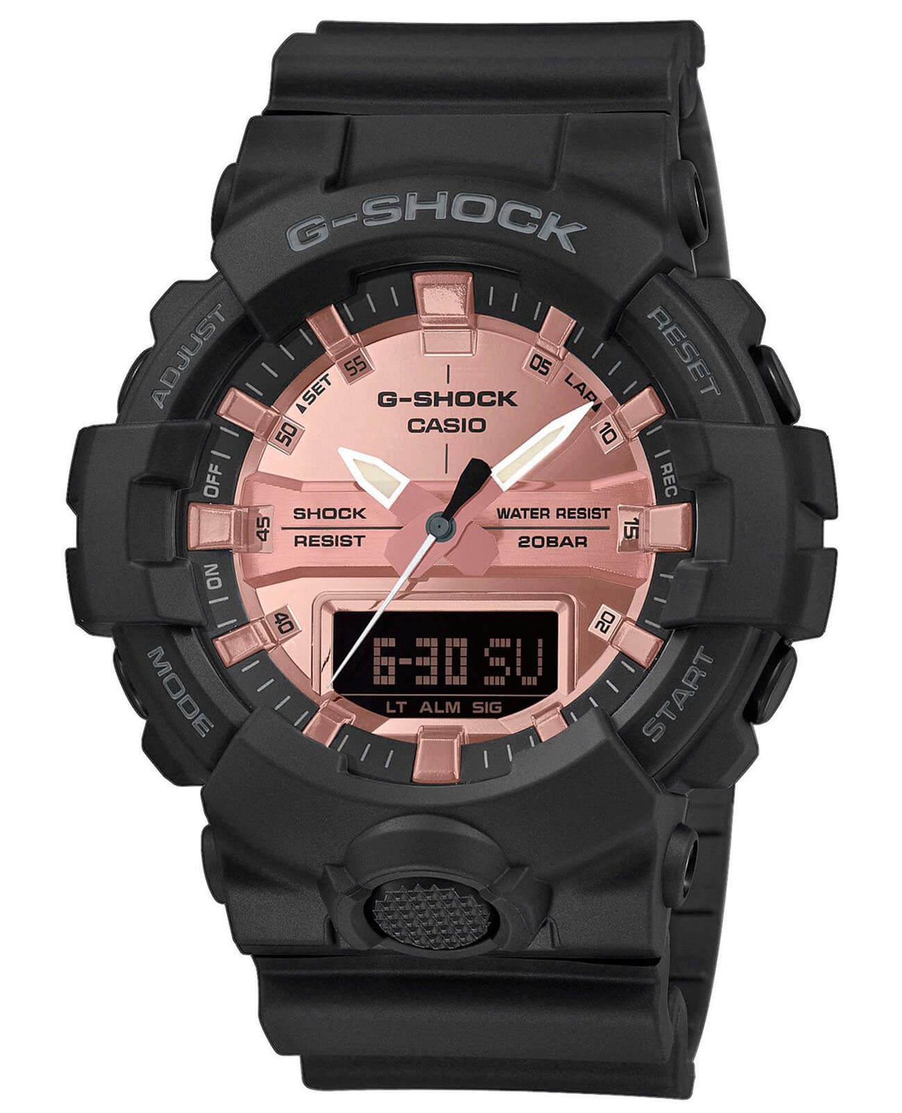 Casio Casio G-Shock GA-800MMC-1A GA GA-800MMC-1A электронные мужские часы золотой циферблат, браслет полимер — вид спереди