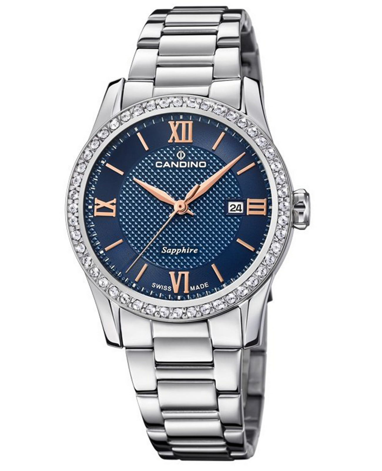 Candino Candino Elegance C4740/2  C4740/2 кварцевые женские часы синий циферблат, браслет нержавеющая сталь — вид спереди