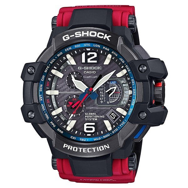 Casio Casio G-Shock GPW-1000RD-4A  GPW-1000RD-4A электронные мужские часы черный циферблат, браслет  — вид спереди