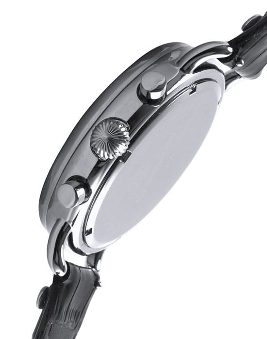 Earnshaw Earnshaw Investigator ES-8001-07,  англия мужские часы на браслете кожаный боковой вид