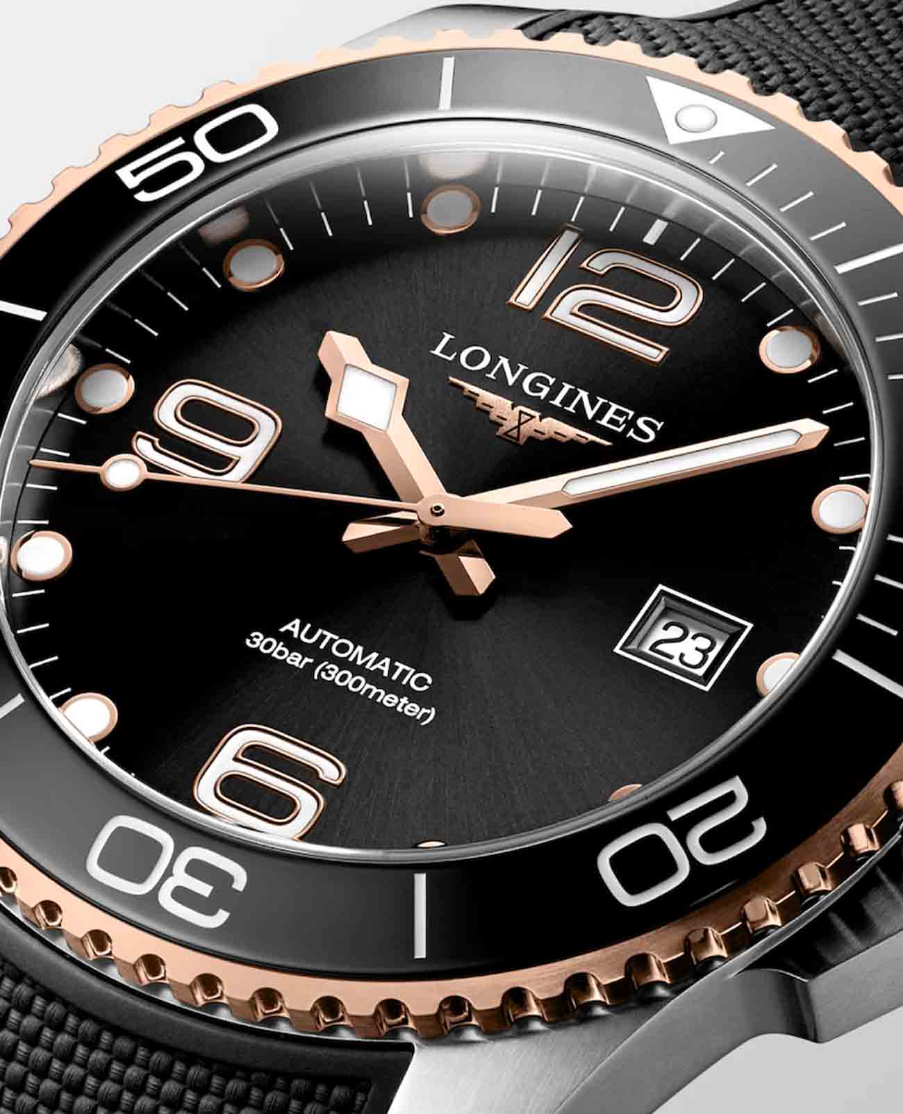 Longines Longines HydroConquest L3.782.3.58.9 , наручные мужские часы фото под углом