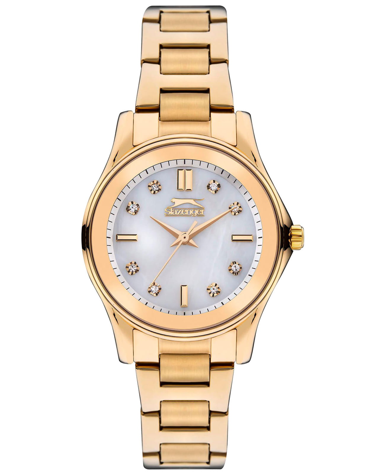 Slazenger Slazenger SL.09.2235.3.06  SL.09.2235.3.06 кварцевые женские часы перламутровый циферблат, браслет суперметалл с ip покрытием — вид спереди