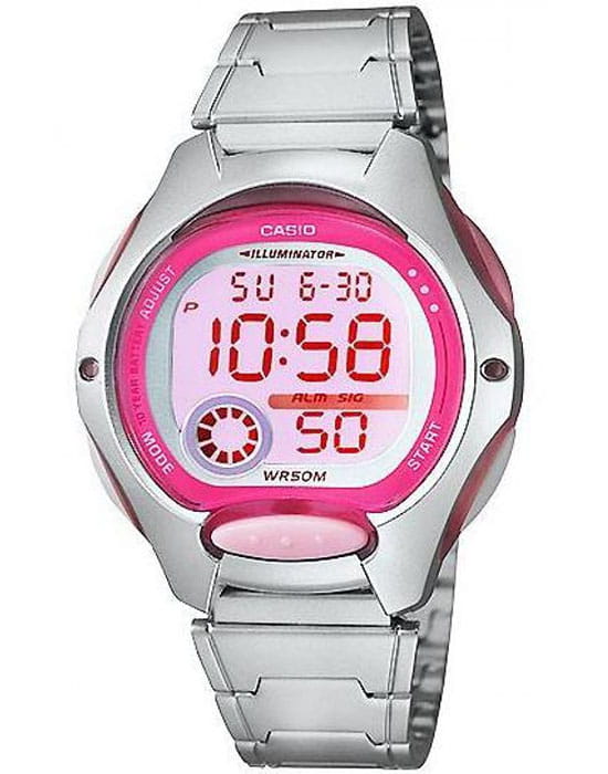 Casio Casio Collection LW-200D-4A  LW-200D-4AVEG кварцевые женские часы розовый циферблат, браслет нержавеющая сталь — вид спереди