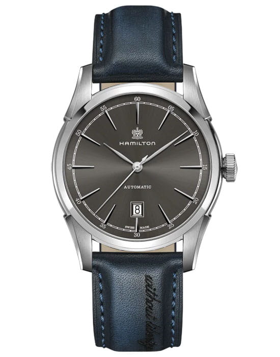 Hamilton Hamilton American Classic Spirit of Liberty Auto H42415691  H42415691 механические мужские часы серый циферблат, браслет кожаный — вид спереди