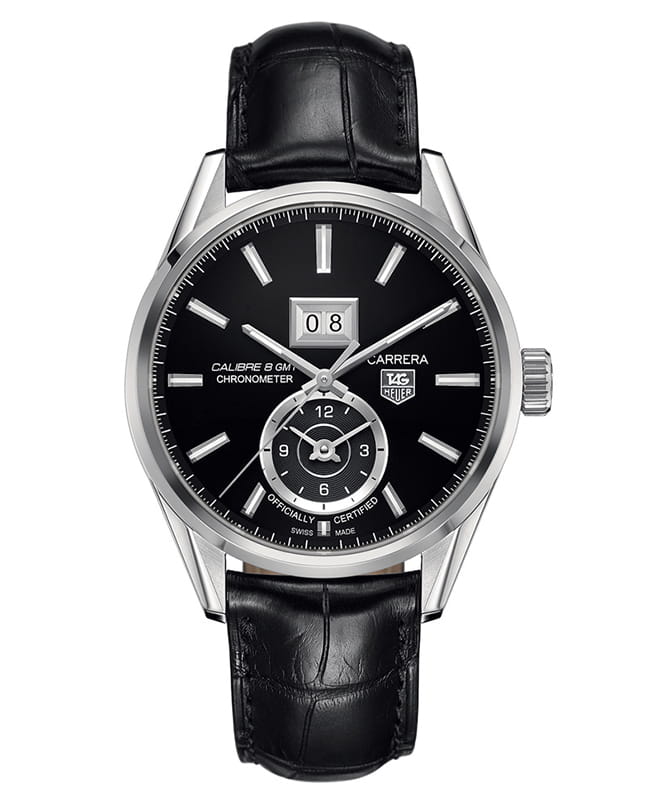 TAG Heuer TAG Heuer Carrera WAR5010.FC6266  WAR5010.FC6266 механические мужские часы черный циферблат, браслет кожаный — вид спереди