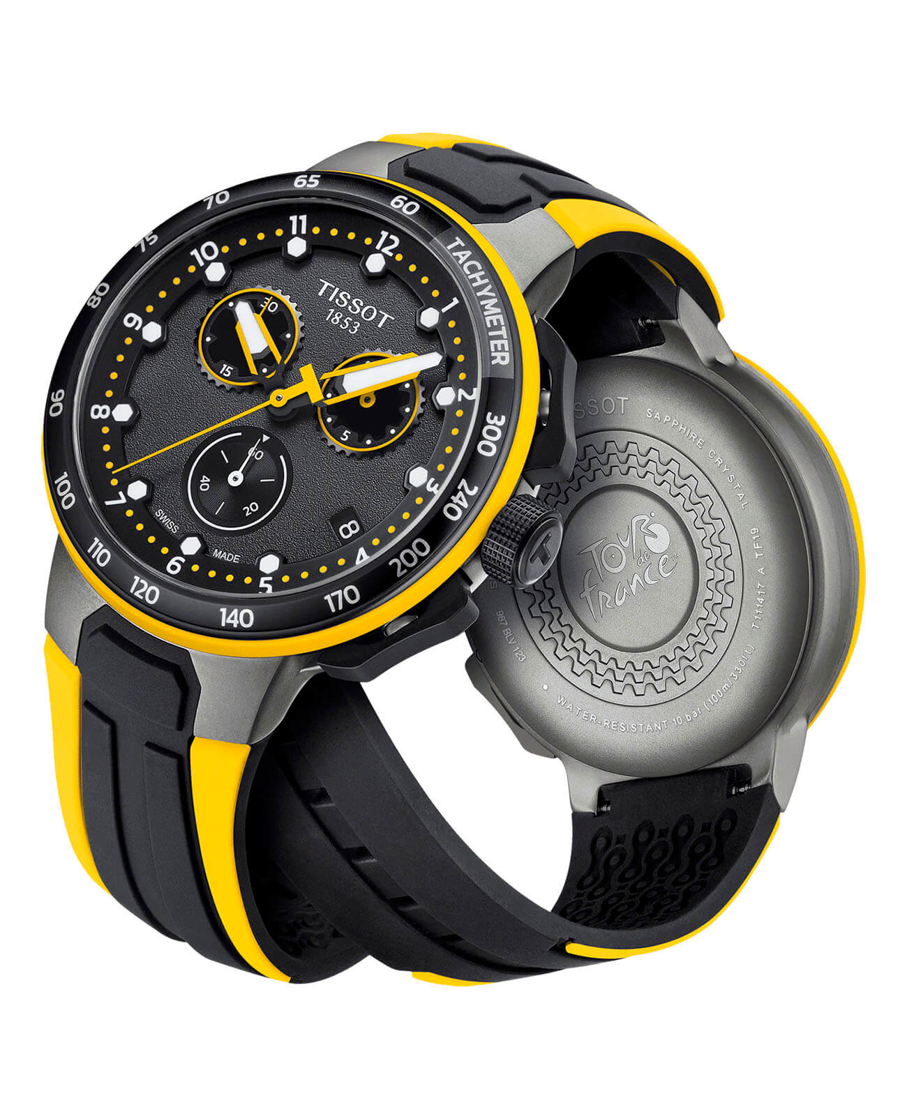 Tissot Tissot T-Race Cycling Tour De France 2019 T111.417.37.057.00, t-sport швейцария мужские часы на браслете силикон боковой вид