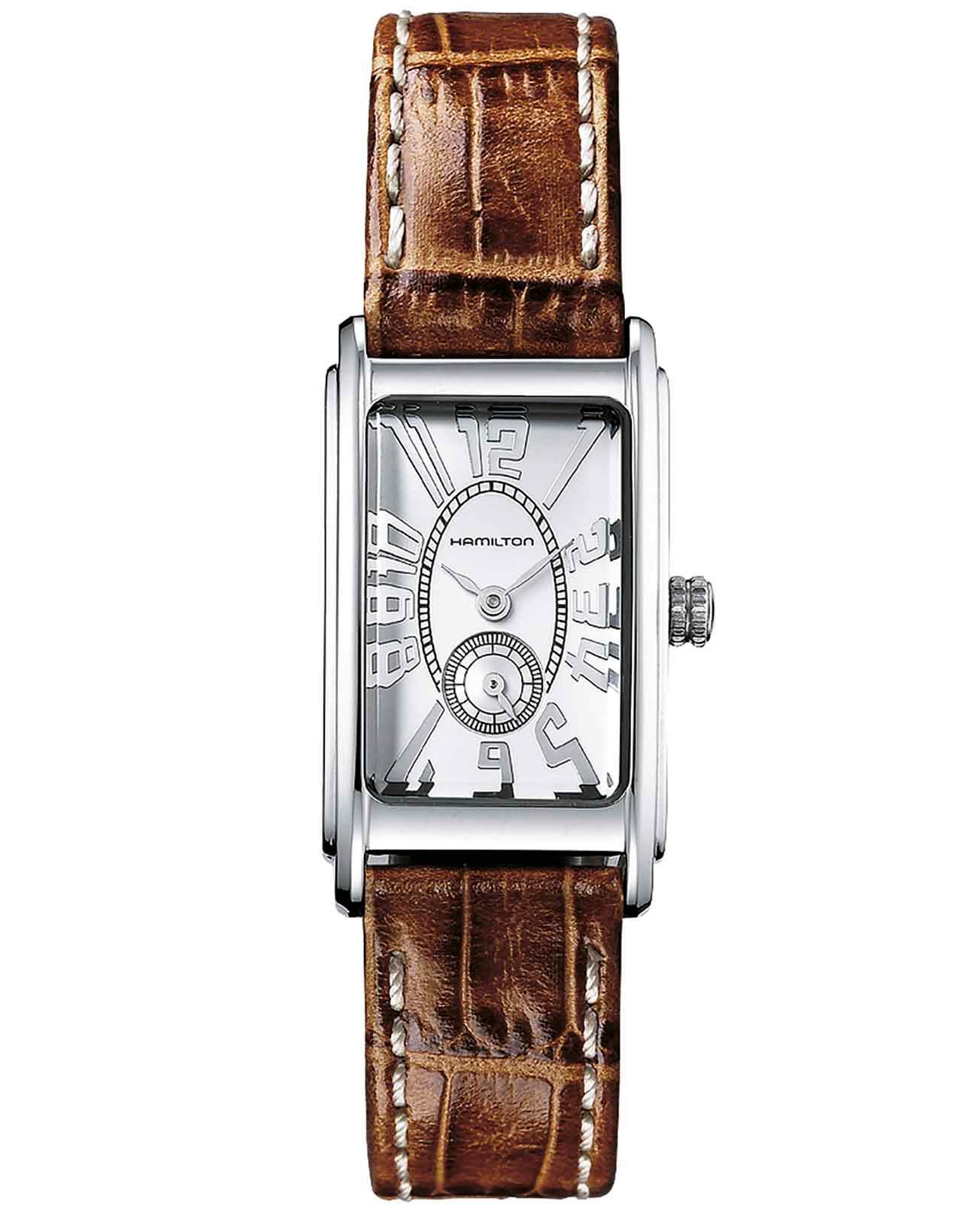 Hamilton Hamilton American Classic Ardmore Quartz H11211553  H11211553 кварцевые женские часы серебристый циферблат, браслет кожаный — вид спереди