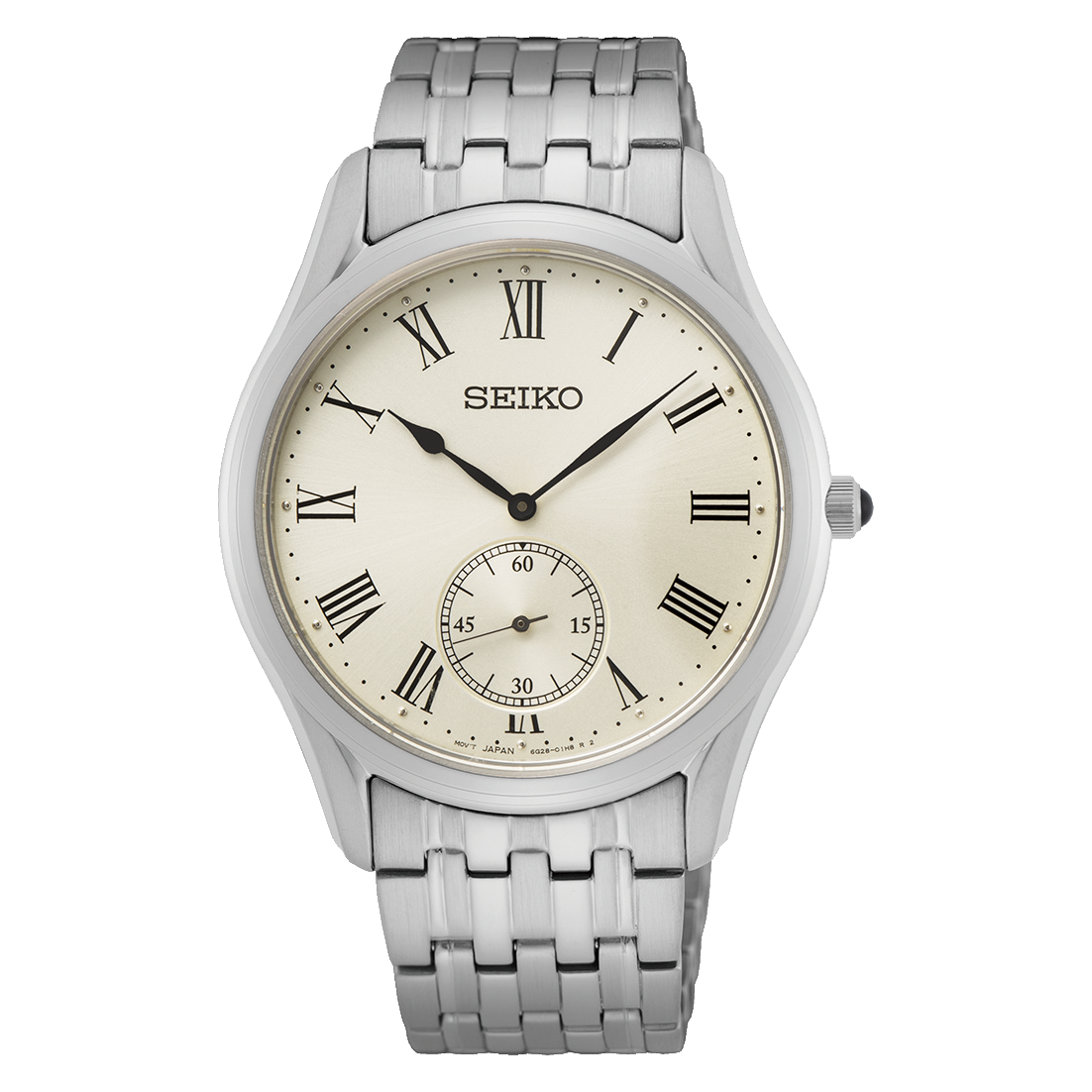 Seiko Seiko Conceptual Series Dress SRK047P1  SRK047P1 кварцевые мужские часы бежевый циферблат, браслет нержавеющая сталь — вид спереди