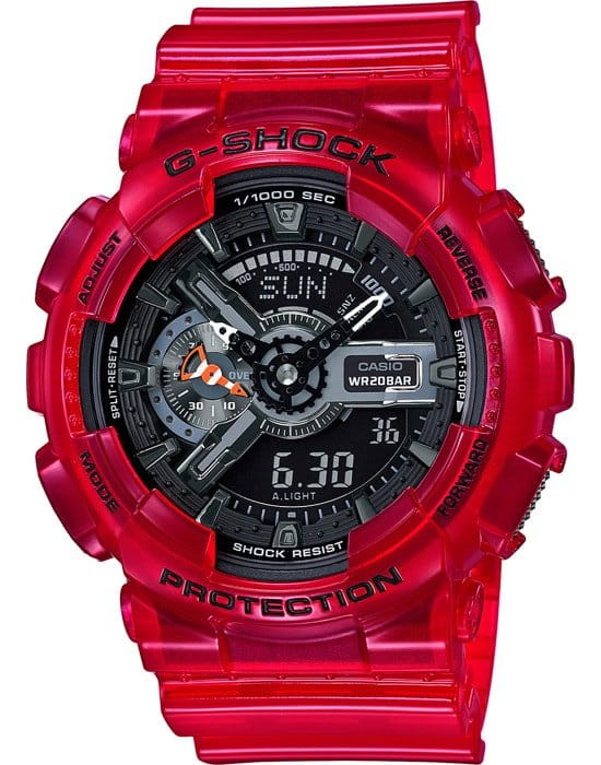 Casio Casio G-Shock GA-110CR-4A GA-110 GA-110CR-4A электронные мужские часы серый циферблат, браслет пластик — вид спереди