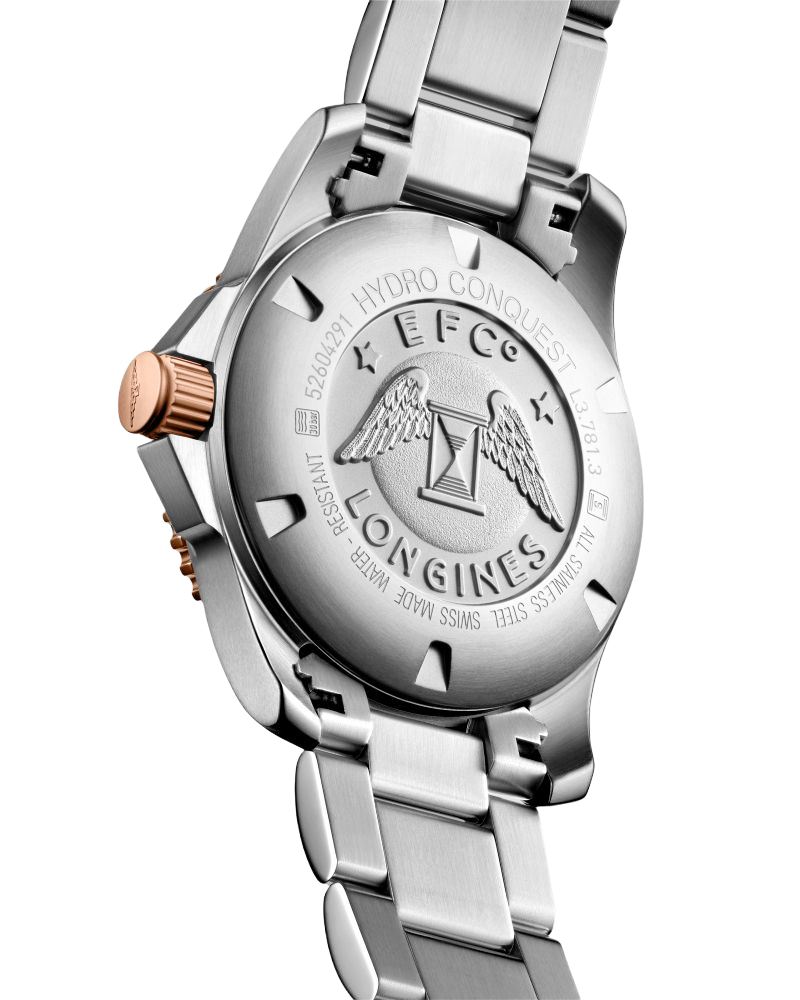 Longines Longines HydroConquest L3.781.3.58.7, hydroconquest швейцария мужские часы на браслете сталь c pvd покрытием боковой вид