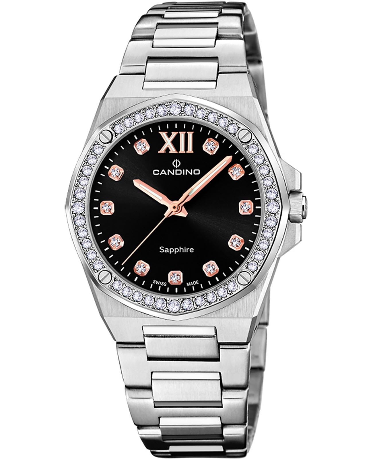 Candino Candino Lady Elegance C4751/6  C4751/6 кварцевые женские часы черный циферблат, браслет нержавеющая сталь — вид спереди