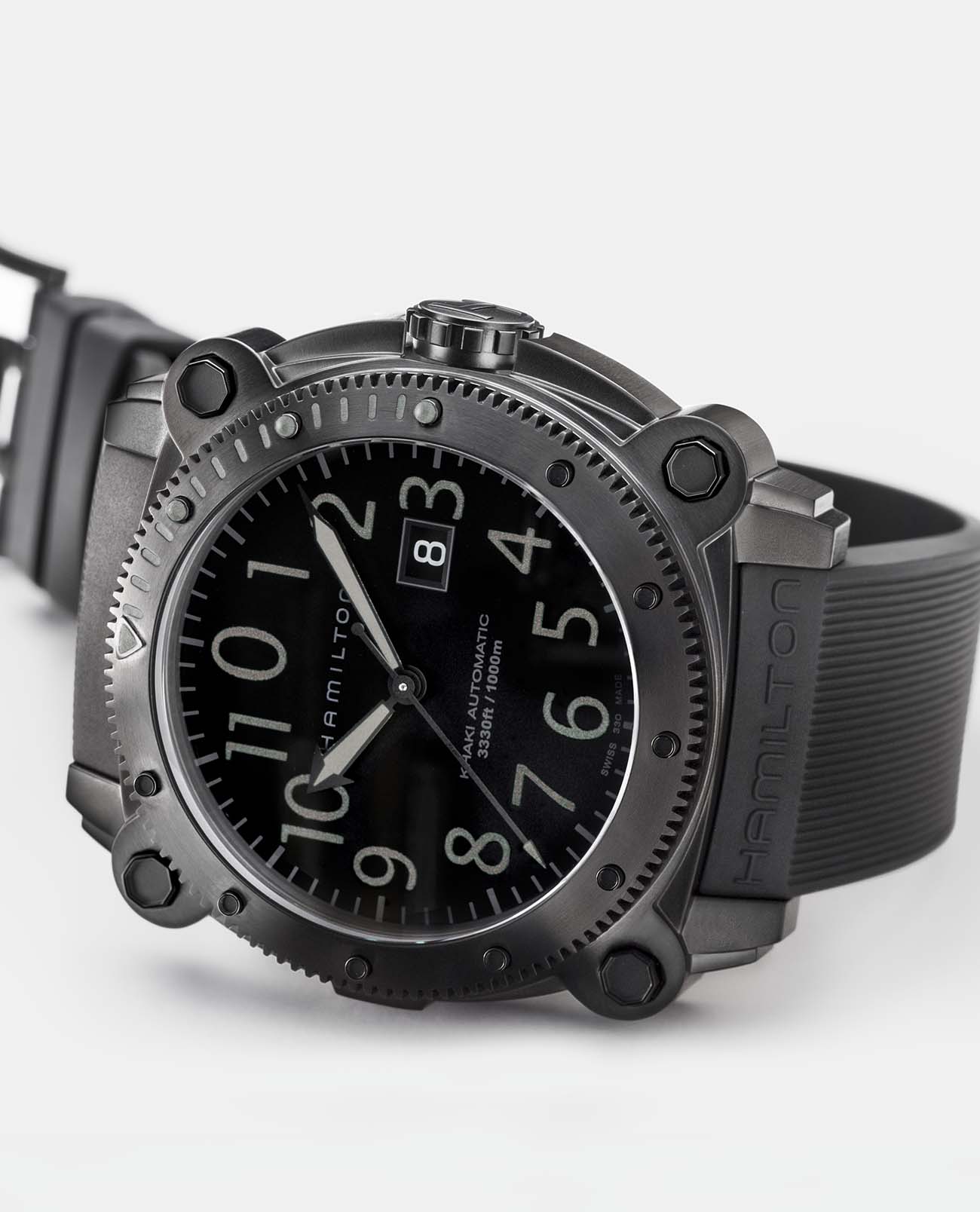 Hamilton Hamilton Khaki Navy BeLOWZERO 1000m Auto H78585333 , наручные мужские часы фото под углом