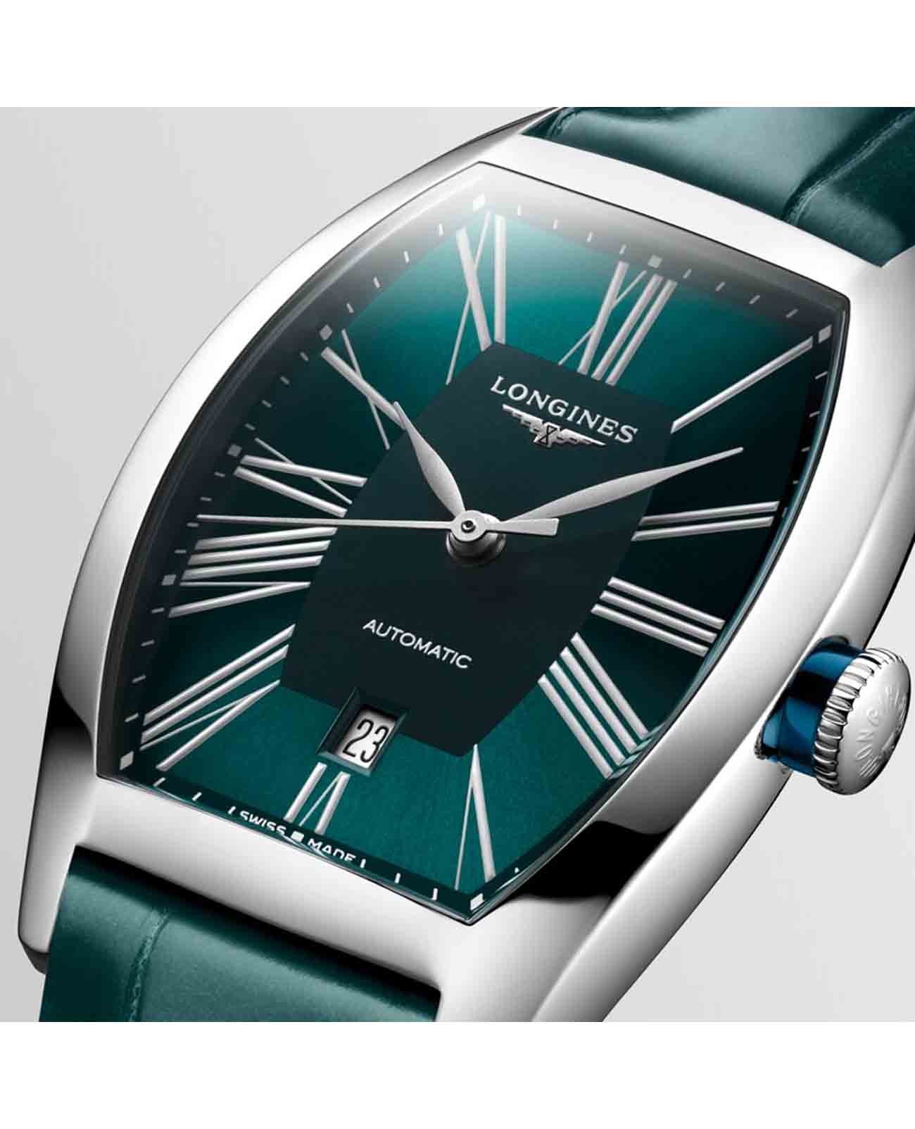 Longines Longines Evidenza L2.142.4.60.2 механические женские часы часы крупный план зеленый циферблата